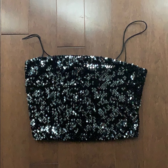 Garage Sequin Crop Top - Picture 1 of 2
